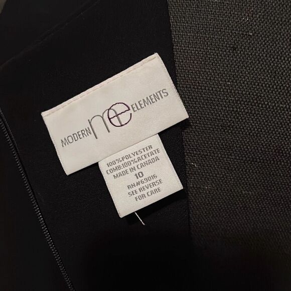 Modern Me Elements Women's Black Sleeveless V-Neck Sheath Dress Size 10 - Picture 7 of 8